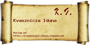 Kvasznicza Iduna névjegykártya
